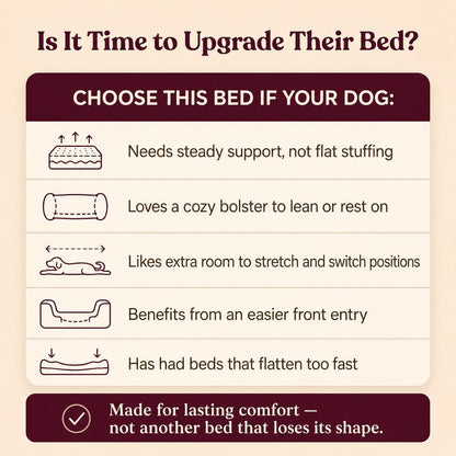 Cooling Orthopedic Memory Foam Dog Bed - Washable Cover