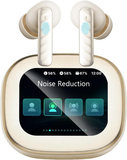 Wireless Earbuds with Smart Touch Screen & 60H Playtime
