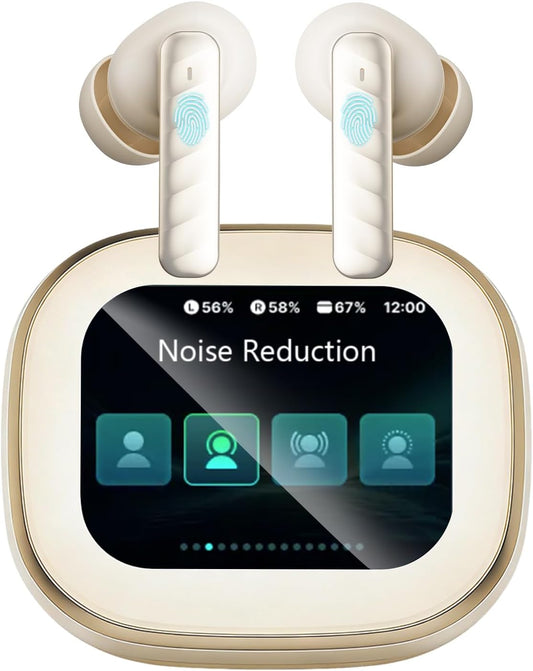 Wireless Earbuds with Smart Touch Screen & 60H Playtime