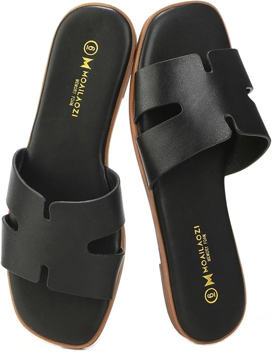 Women's Memory Foam Slide Sandals | Dressy Flat Sandals