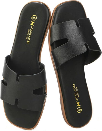 Women's Memory Foam Slide Sandals | Dressy Flat Sandals