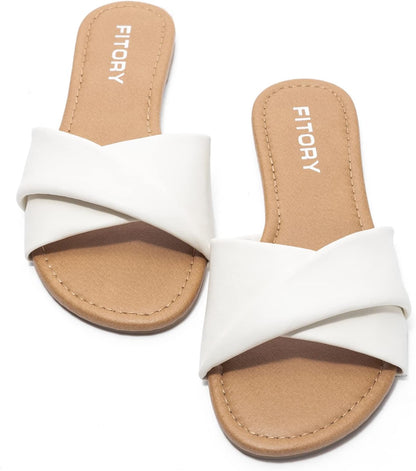 Premium Leather Slide Sandals for Women | Soft & Versatile