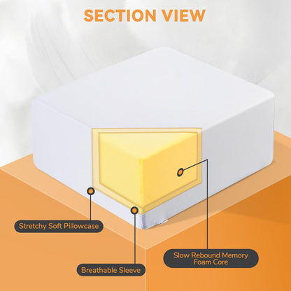 Travel Cube Memory Foam Pillow for Side Sleepers