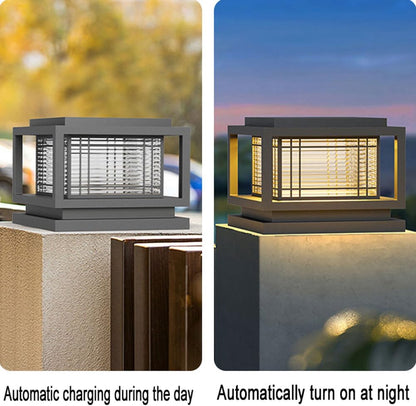 Solar Outdoor Column Lights - Modern Aluminum Post Cap Lights