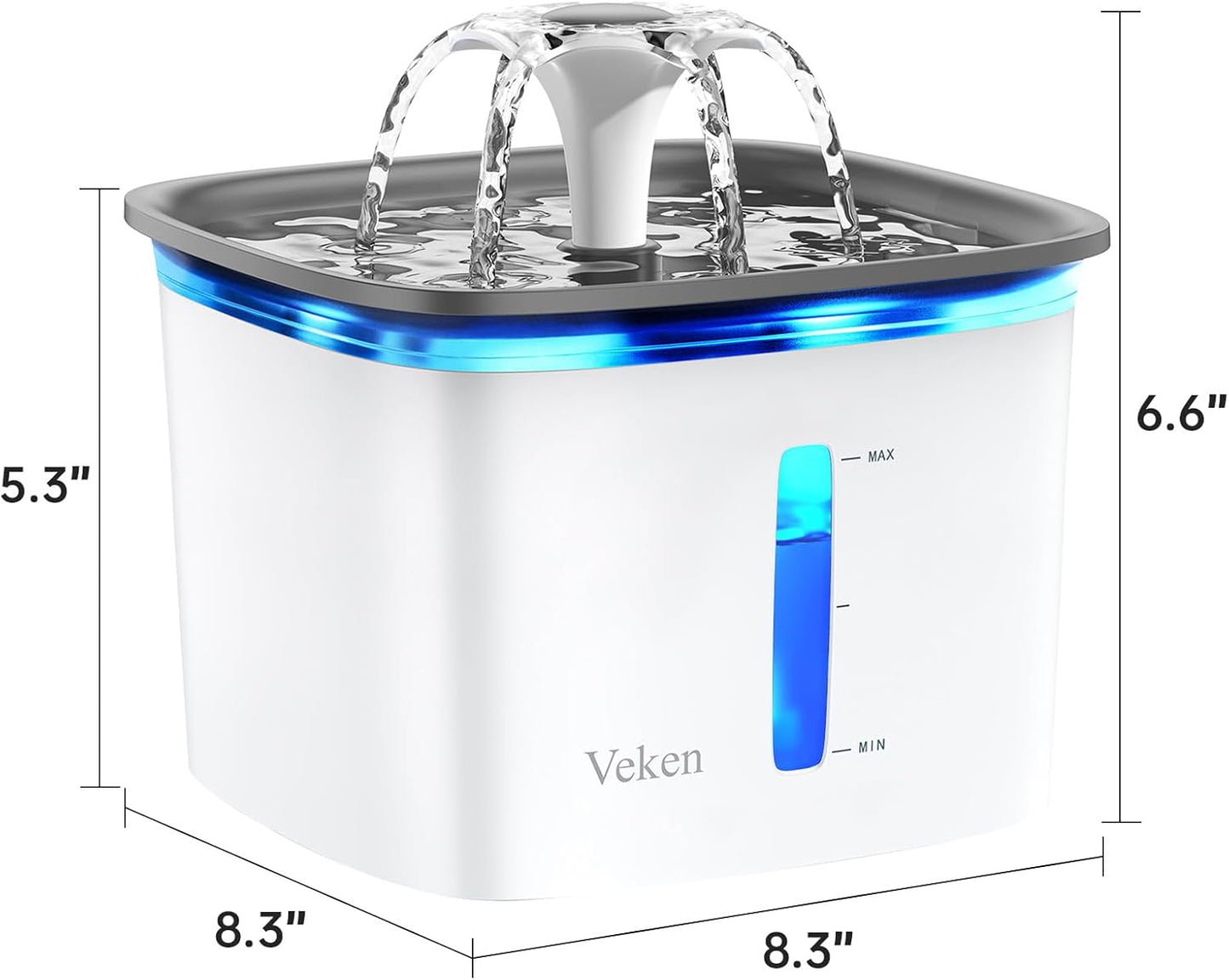 95oz Ultra-Quiet Cat Water Fountain with Multi-Stage Filtration