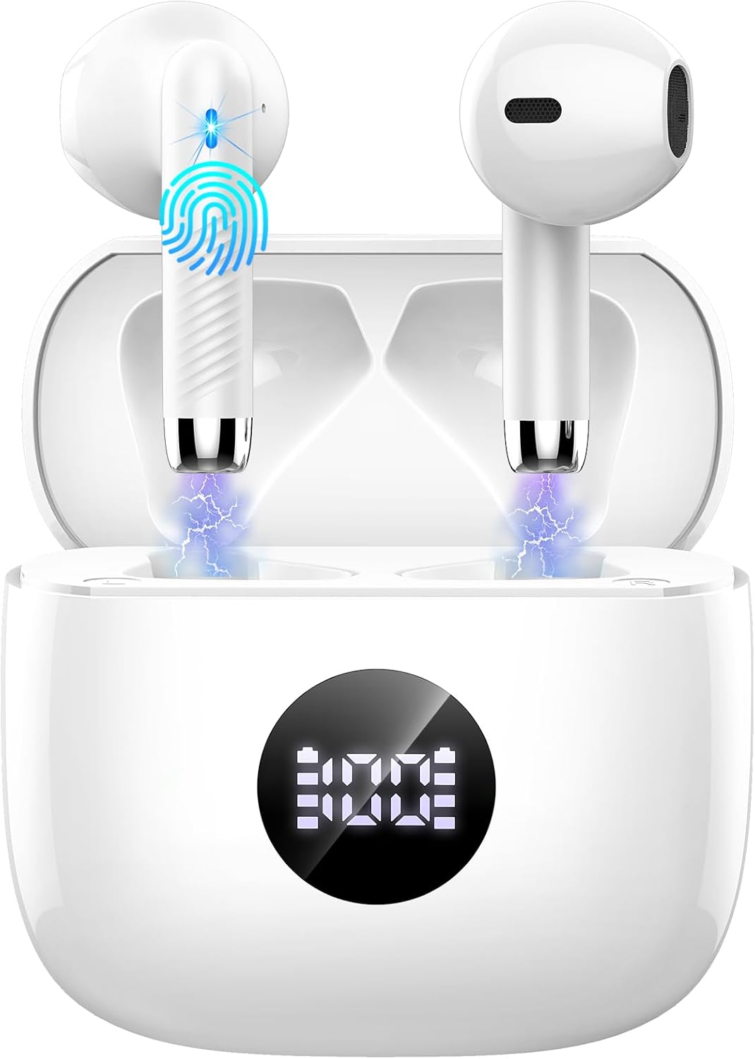 Wireless Bluetooth 5.4 Earbuds with LED Display & 6D Stereo