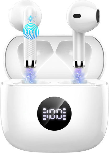 Wireless Bluetooth 5.4 Earbuds with LED Display & 6D Stereo