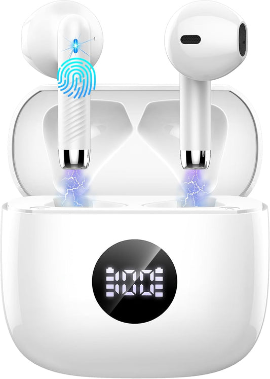 Wireless Bluetooth 5.4 Earbuds with LED Display & 6D Stereo