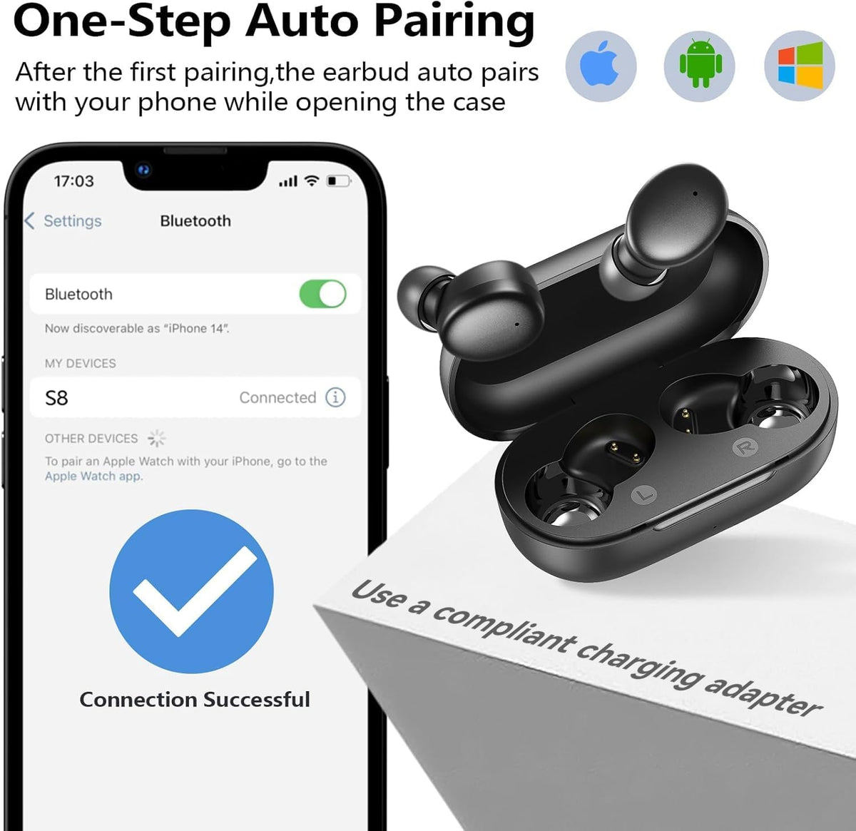 Bluetooth 5.3 Wireless Earbuds - Lightweight In-Ear Headphones