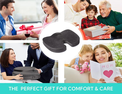 Gel Memory Foam Seat Cushion - Orthopedic Coccyx Support