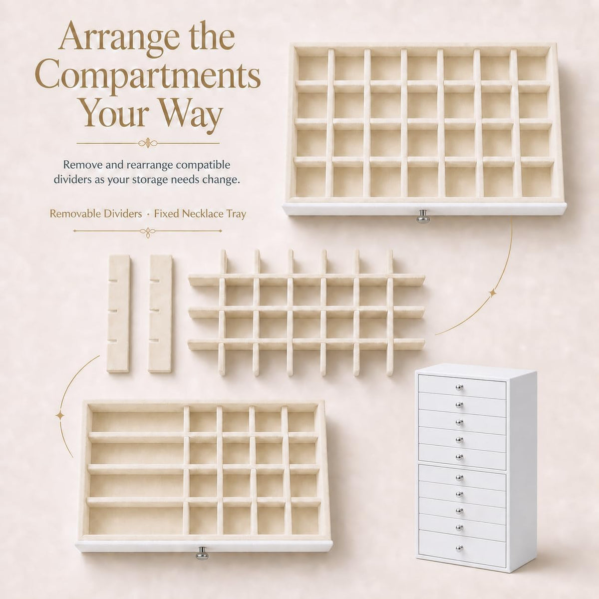 10-Drawer Jewelry Organizer Case | Premium Storage System