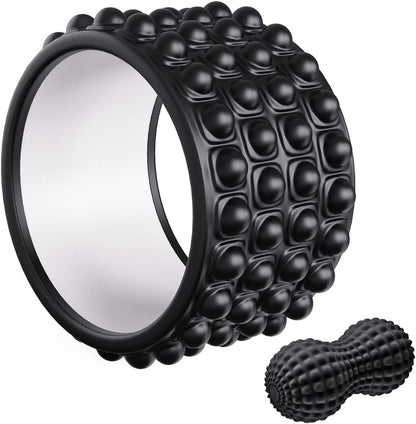 Back Roller Wheel & Stretcher with Massage Ball