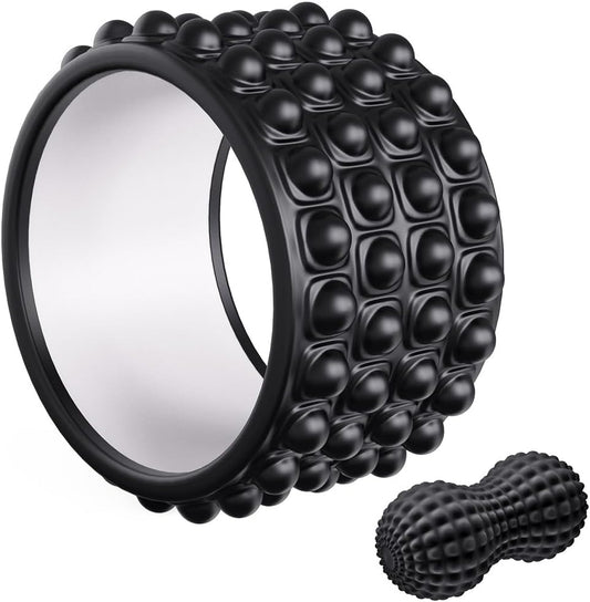 Back Roller Wheel & Stretcher with Massage Ball