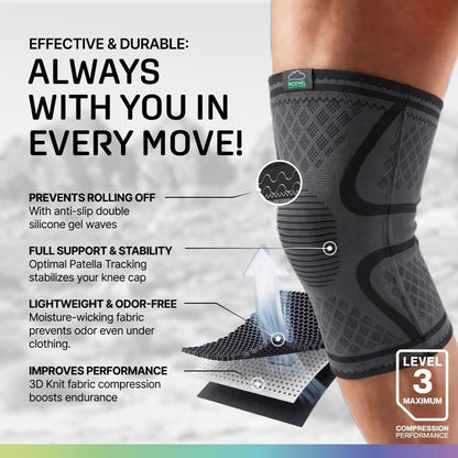 Compression Knee Sleeve 2-Pack for Active Performance Support