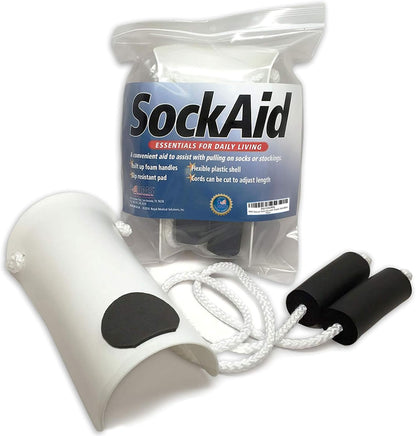Deluxe Sock Aid with Foam Handles for Easy Dressing