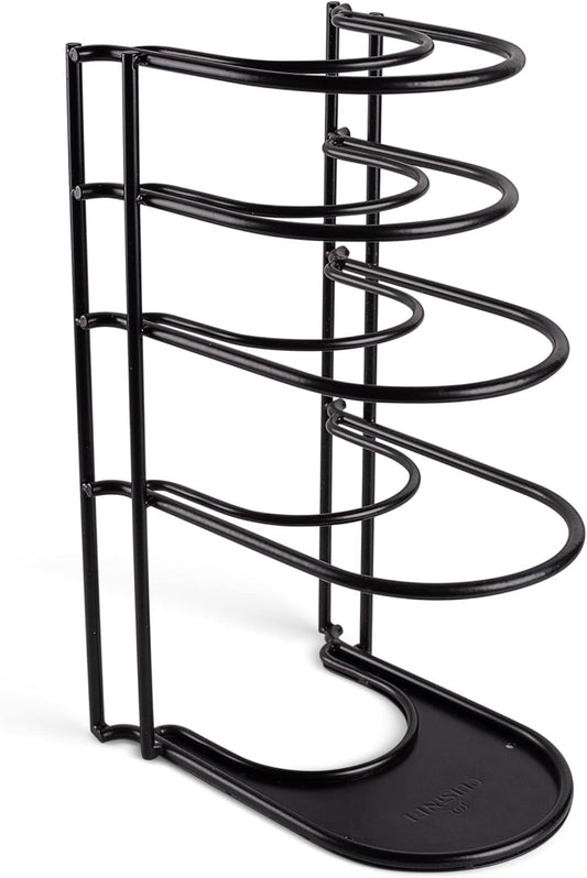 XL 5-Tier Cast Iron Pan Organizer Rack - Matte Black