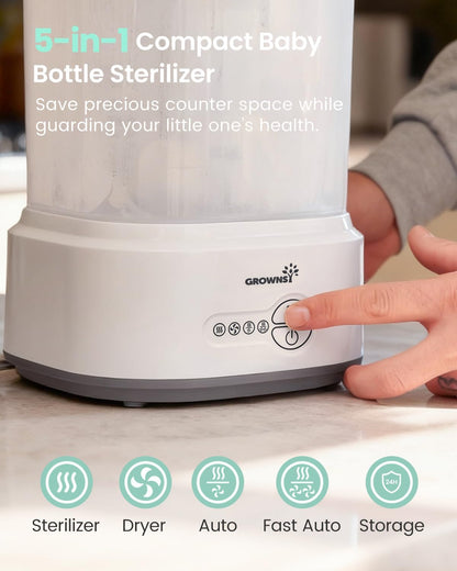 Compact Baby Bottle Sterilizer & Dryer with Fast Sanitization