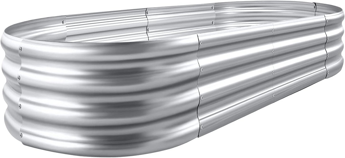 Galvanized Raised Garden Bed Kit - Oval Metal Planter Boxes