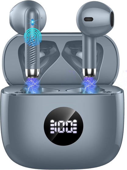 Wireless Bluetooth 5.4 Earbuds with LED Display & 6D Stereo
