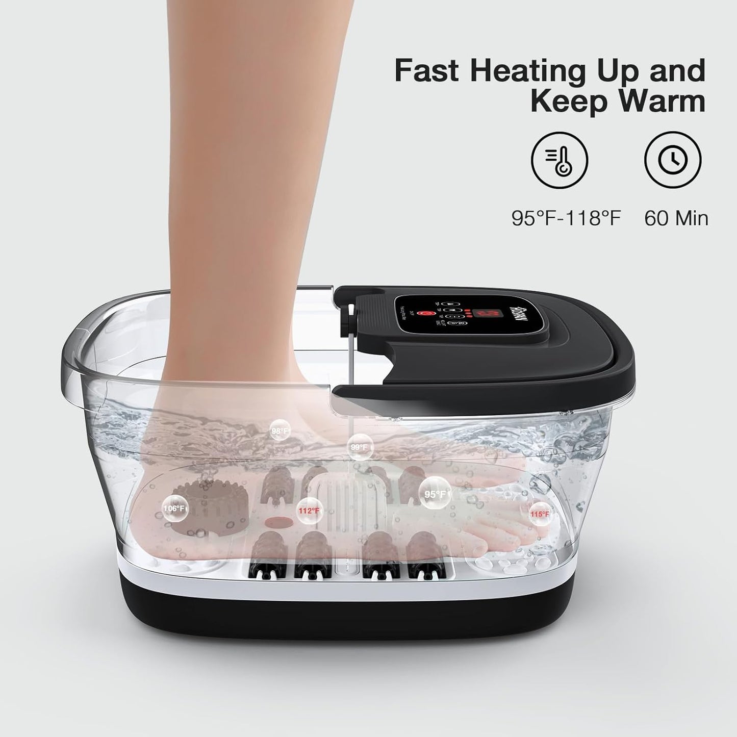 Collapsible Foot Spa with Heat, Bubble & Shiatsu Massage