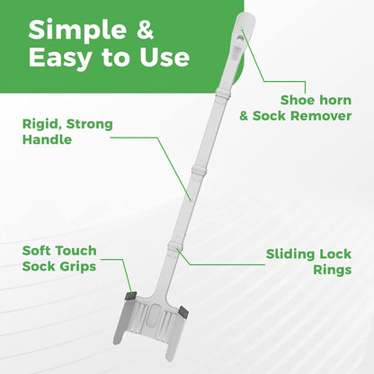 Adjustable Sock Aid with Remover Tool – No Bending Required