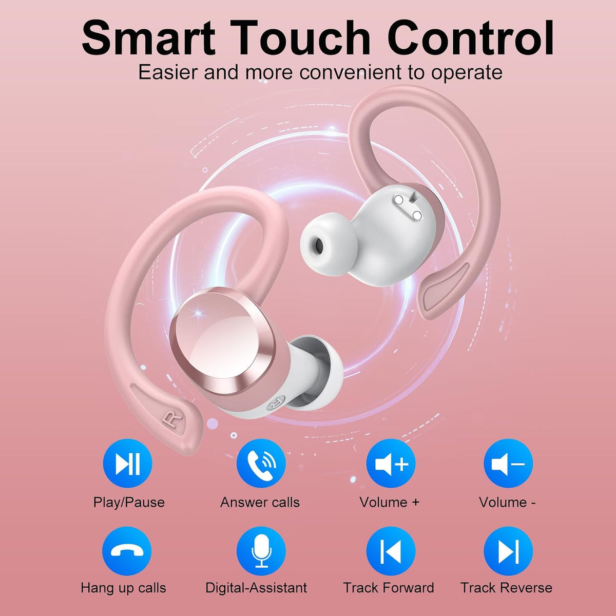 Wireless Sport Earbuds with 68Hr Battery & IPX7 Waterproof