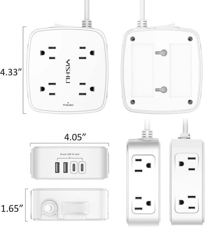Surge Protector Power Strip – 8 Outlets, 4 USB Ports, 6 Ft Cord