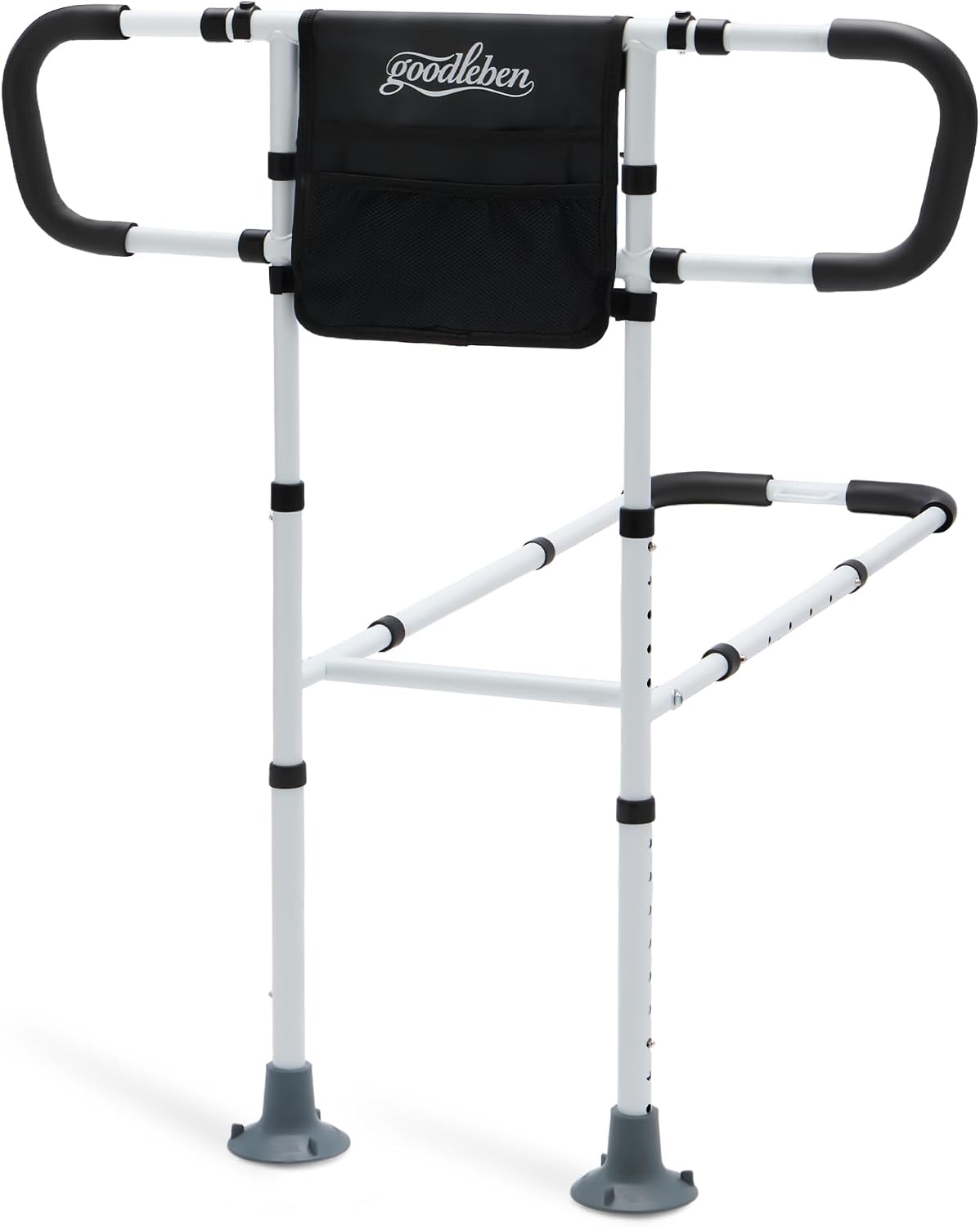 Bed Assist Rail with Ergonomic Handle & Floor Support