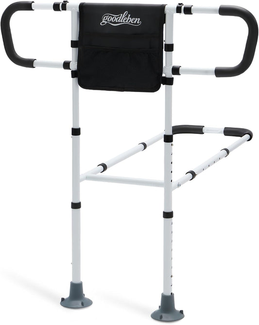 Bed Assist Rail with Ergonomic Handle & Floor Support