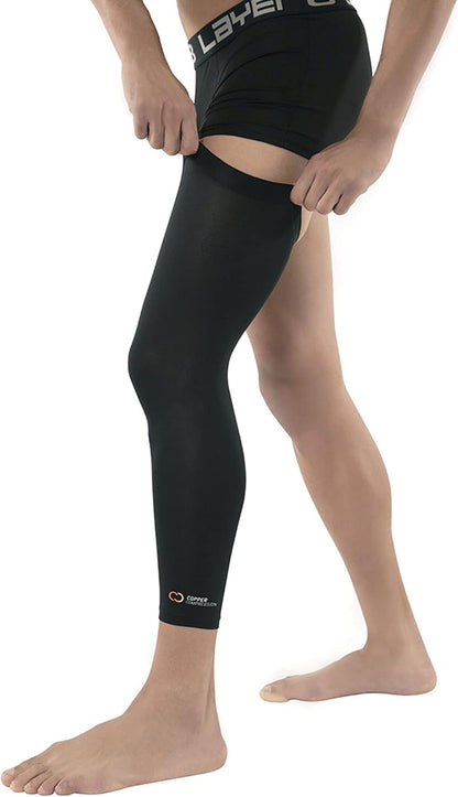 Copper-Infused Knee Compression Sleeve – Leg Support Brace