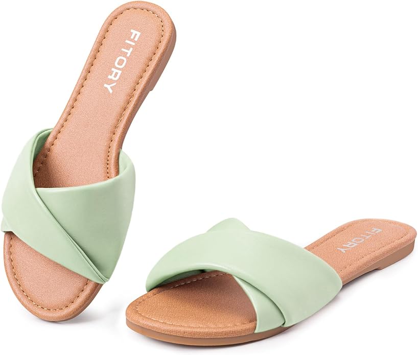 Premium Leather Slide Sandals for Women | Soft & Versatile