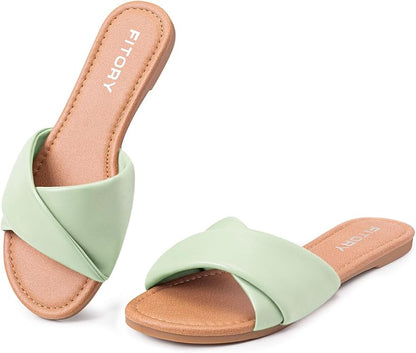 Premium Leather Slide Sandals for Women | Soft & Versatile