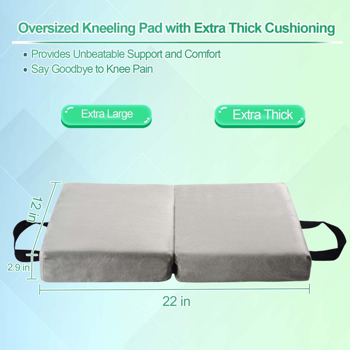 Extra Thick Memory Foam Kneeling Pad - 22x12 Inch Knee Cushion