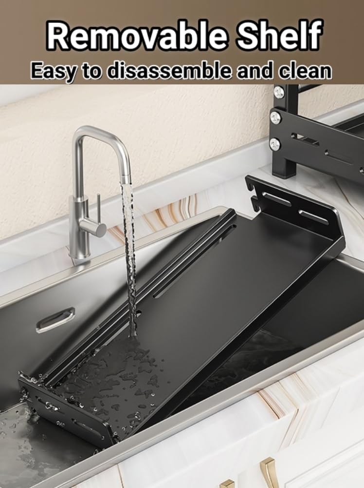 Adjustable Kitchen Countertop Organizer Rack with Knife Slot