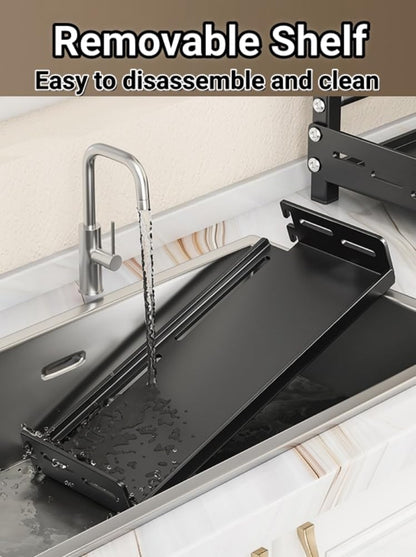 Adjustable Kitchen Countertop Organizer Rack with Knife Slot