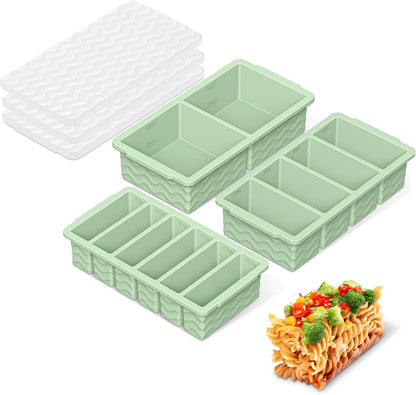 Silicone Freezer Trays with Lid - 3-Pack Soup Storage Molds
