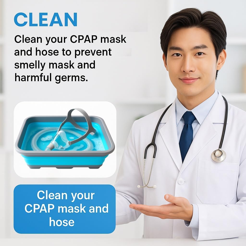 CPAP Cleaning Kit with Hose Brush, Basin & Hanger System
