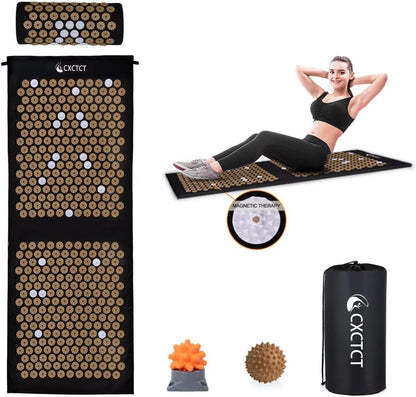 Acupressure Yoga Mat Set with Magnetic Pillow - Extra Long