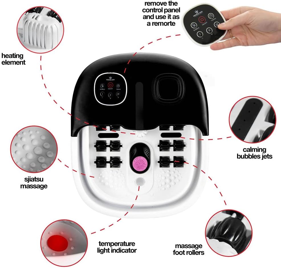 Heated Foot Spa with Massage Jets & Remote – Collapsible Design