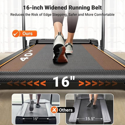 2-in-1 Walking Pad Treadmill with Handle Bar | Portable