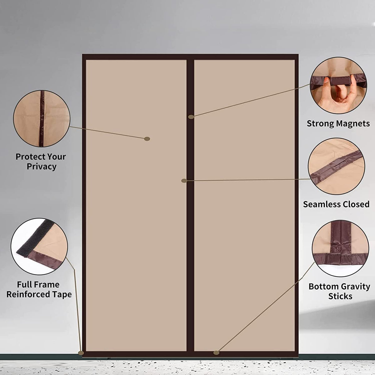 Magnetic Insulated Door Curtain - Thermal Auto-Close Screen
