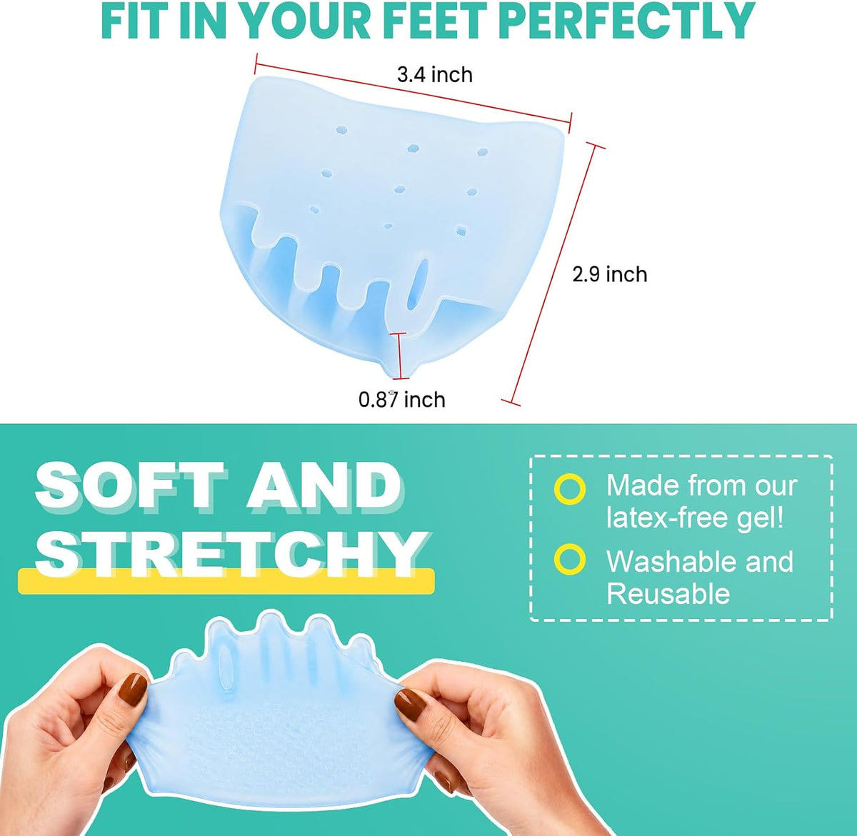Gel Toe Separators - 6 Pack Premium Toe Spacers