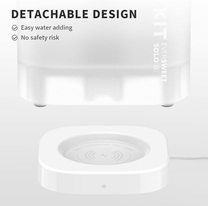 Wireless Cat Water Fountain 65oz - Ultra-Quiet Cordless Design