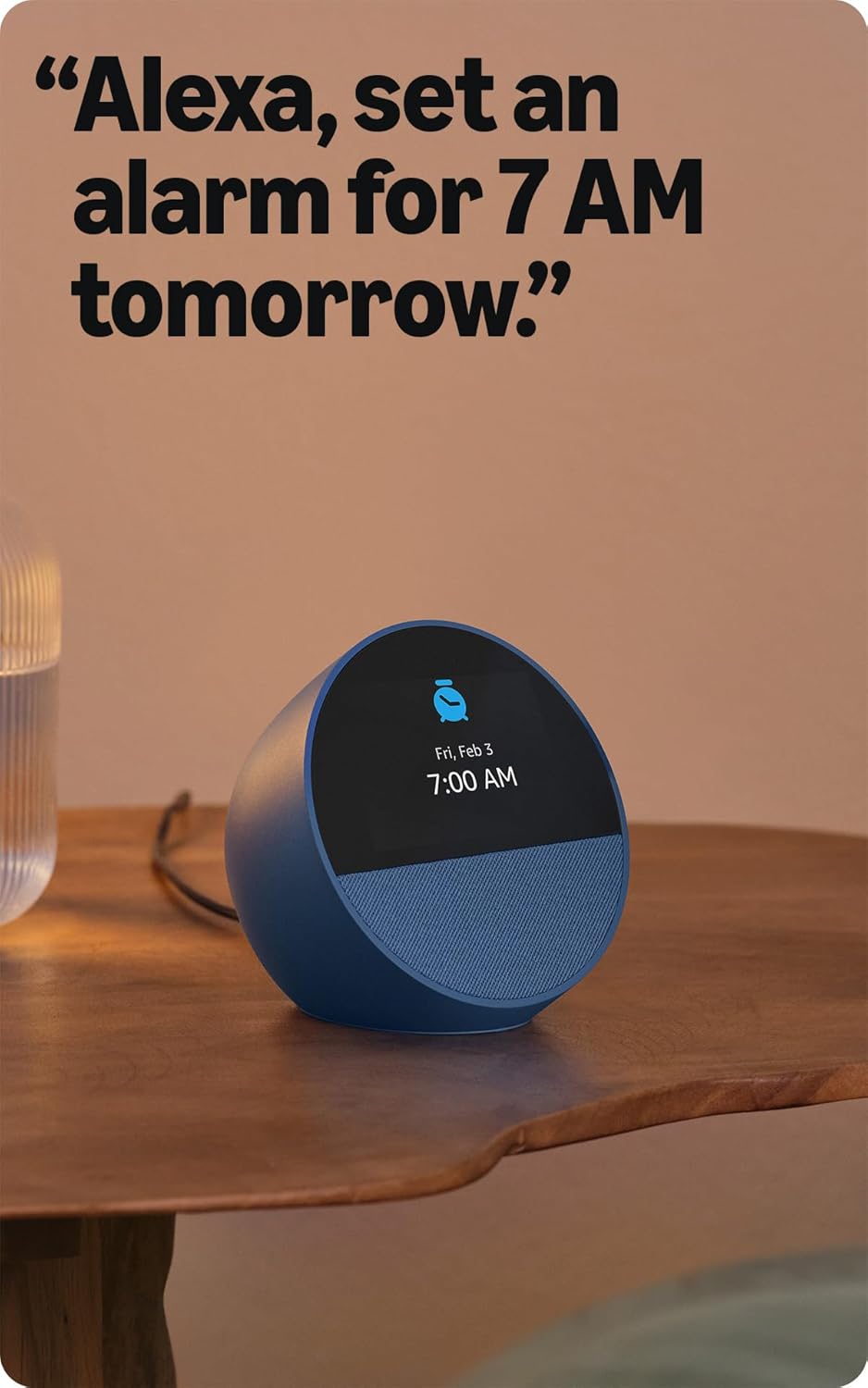 Smart Alarm Clock with Display – Alexa-Enabled Nightstand Hub