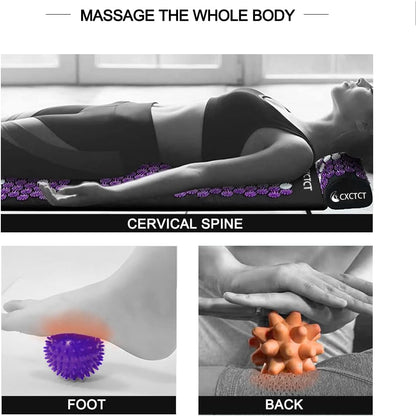 Acupressure Yoga Mat Set with Magnetic Pillow - Extra Long