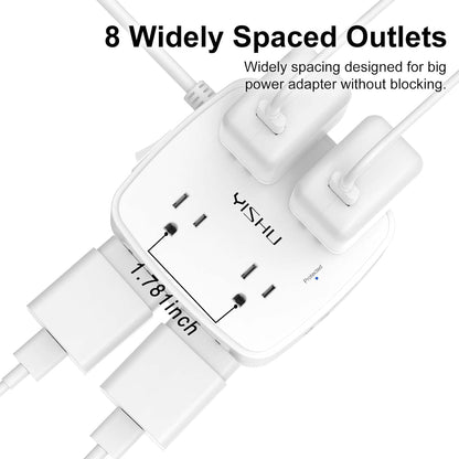 Surge Protector Power Strip – 8 Outlets, 4 USB Ports, 6 Ft Cord