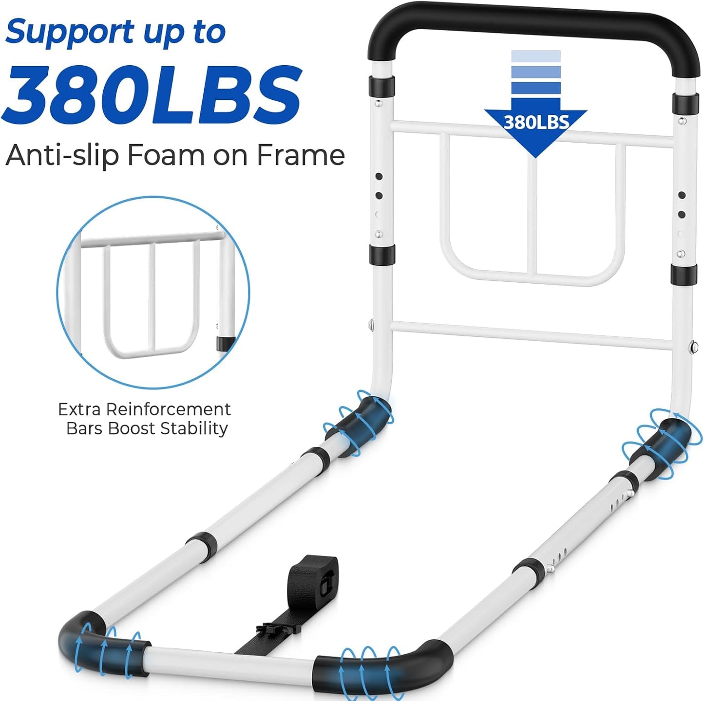 Bed Rail for Adults – 380 LBS Capacity – Medium & Large