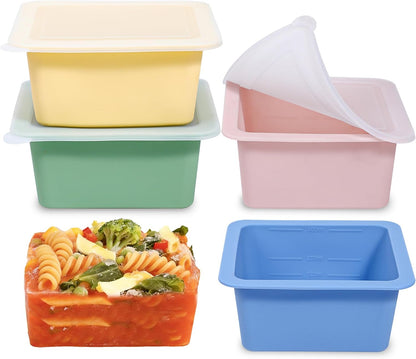 Silicone Freezer Trays with Lids – 2-Cup Portion Control 4-Pack
