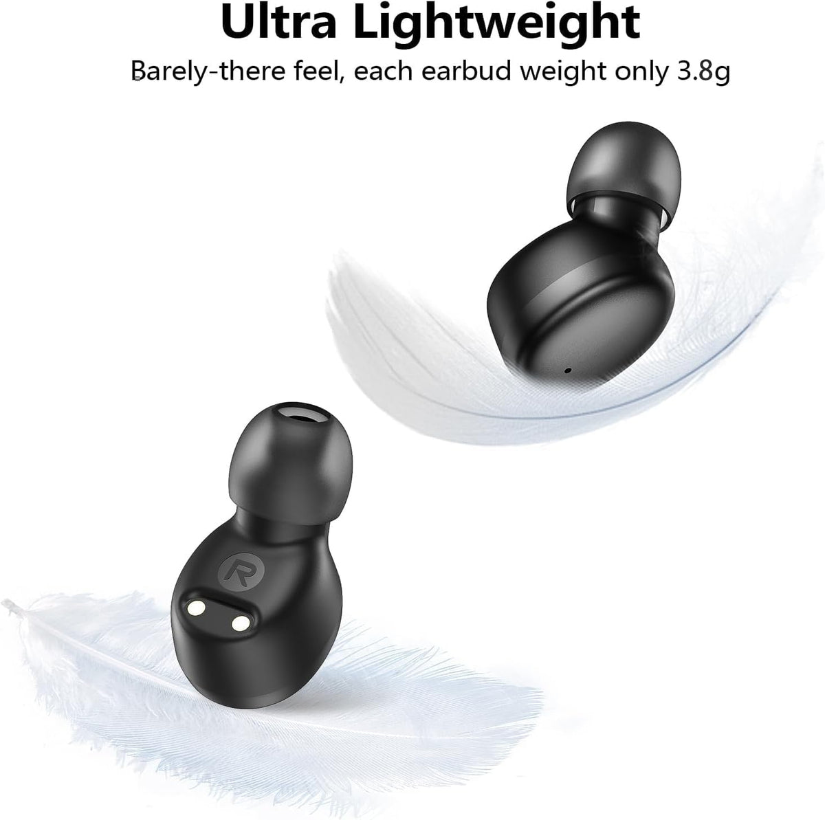 Bluetooth 5.3 Wireless Earbuds - Lightweight In-Ear Headphones