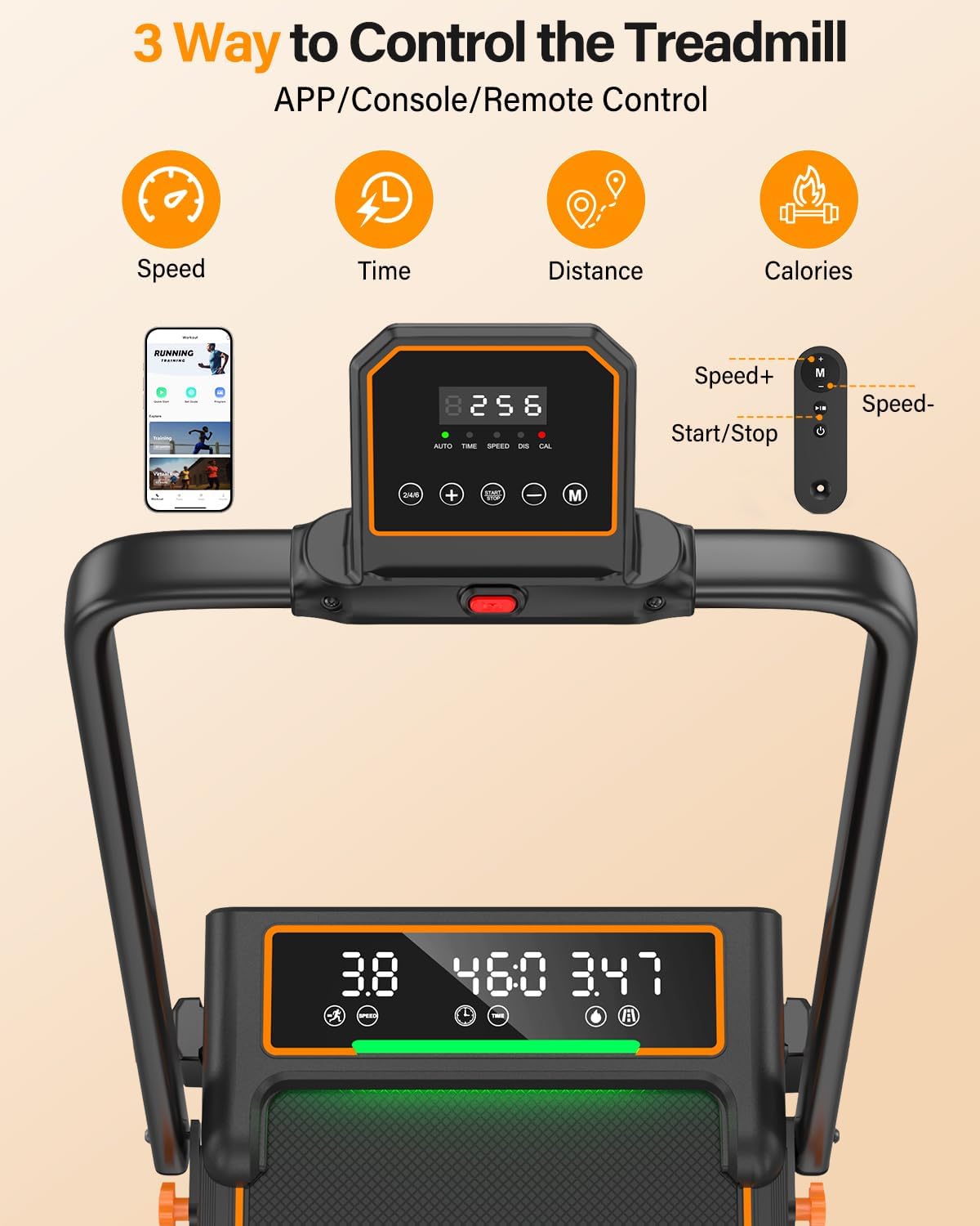Folding Walking Pad Treadmill with Incline & LED Display